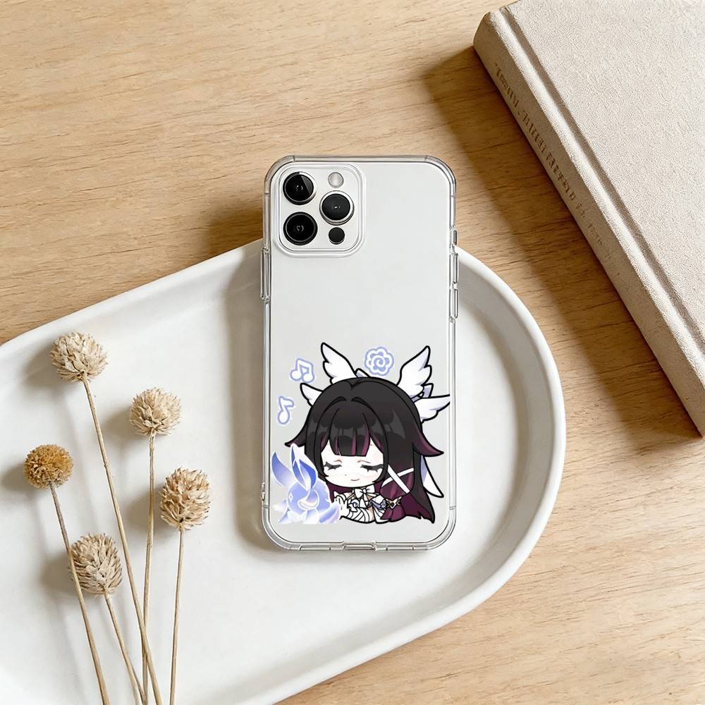 C-Colombina Genshin Phone Case For iPhone 17 16 15 14 13 12 11 Mini Pro Max Plus Transparent Cover