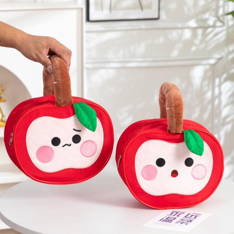 Polyester Water Resistant Apples Designs Bag Spacious Organizer for Organizing Makeup Sweets Travel Essential