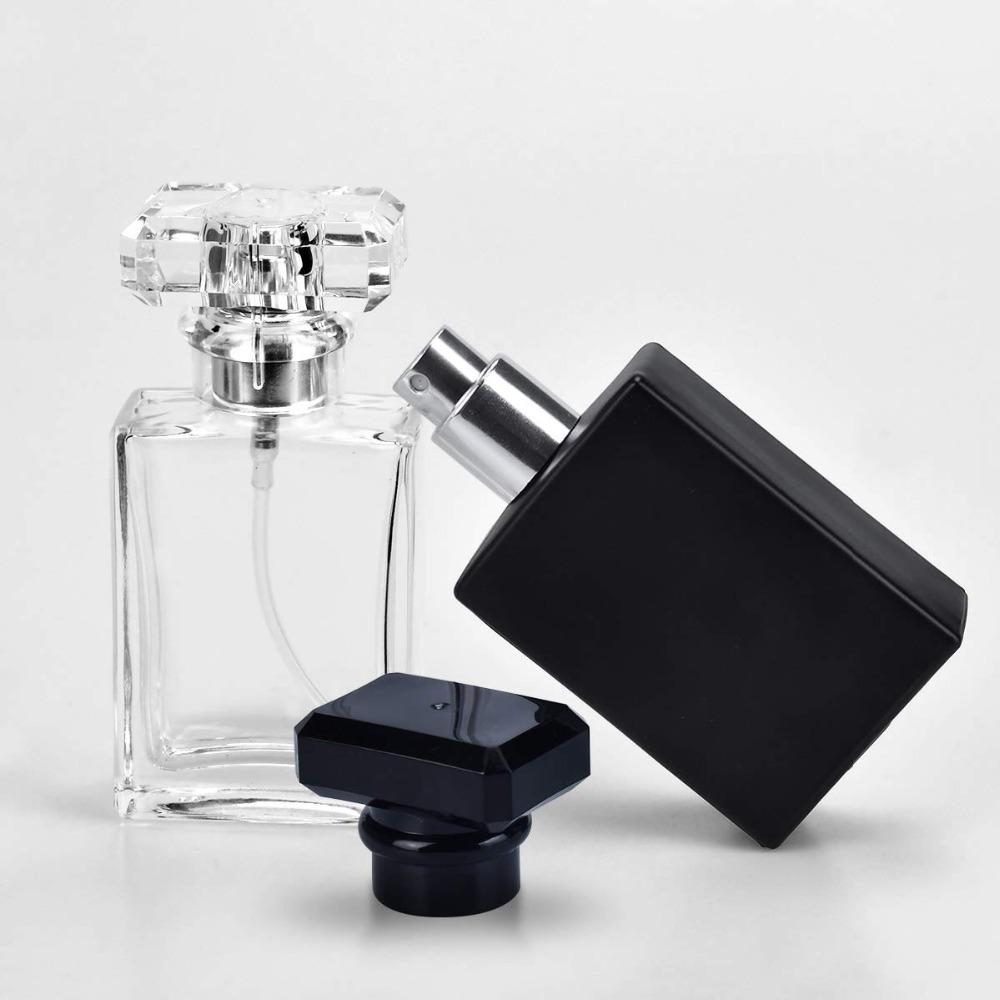 Black Glass High Quality Crystal Transparent Perfume Bottle Atomizer Spray Bottle Refillable Bottle