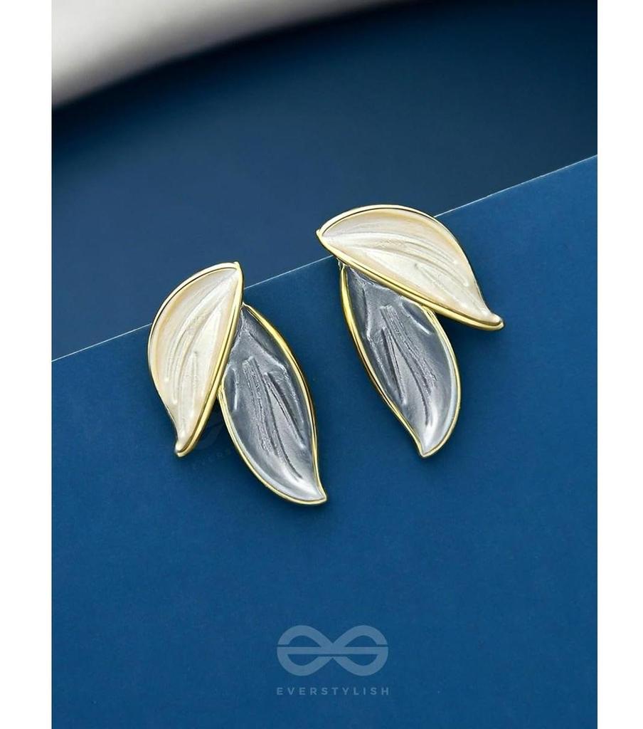 Dual Leaf Stud Earrings for Women | Lightweight Trendy Earrings | Everyday Wear Stylish Statement Studs for Women