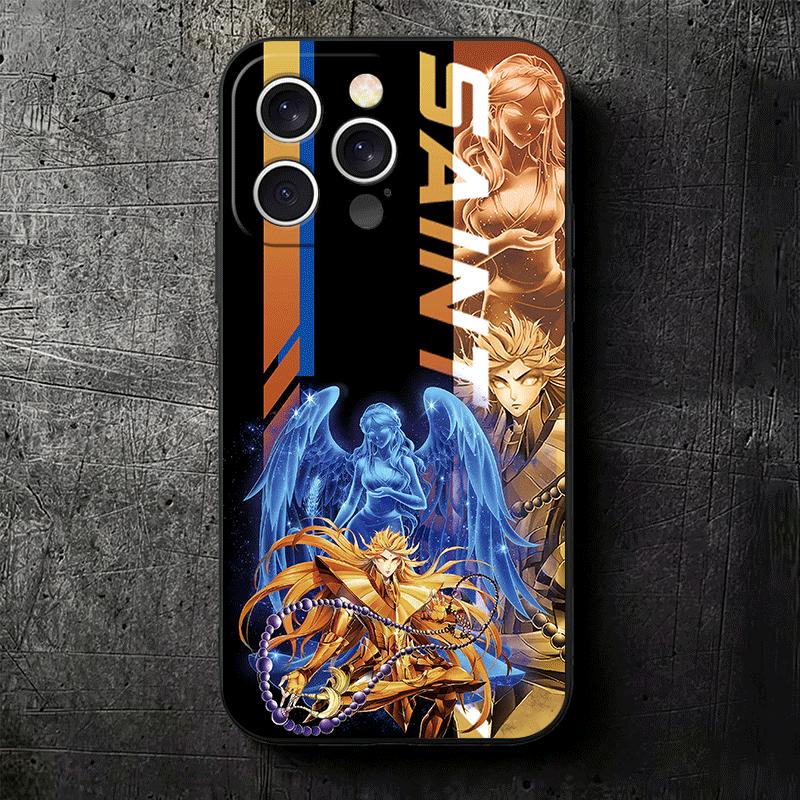 Anime S-Saint S-Seiya Soft Phone Case for iPhone 16 16E 17 Air 15 Pro Max 14 Plus 13 Mini 11 12 7 Black Cover Back Shell