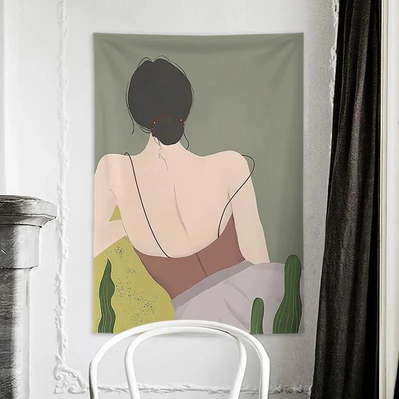 

Современный простой персонаж искусства подвесной тканевый декор для дома гобелен офис гостиная гобелен 100x75cm