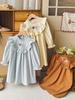 Autumn 2026 Floral Embroidered Ruffled Long Sleeve Princess Dress for Girls