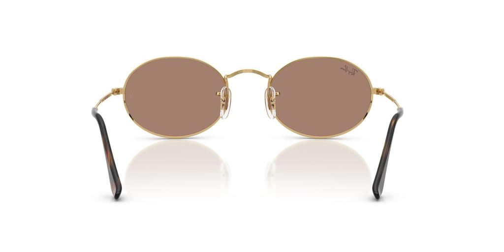 Ray-Ban RB3547 001/1A 51 OVAL Sunglasses - Arista Gold Frame / Light Violet Lenses