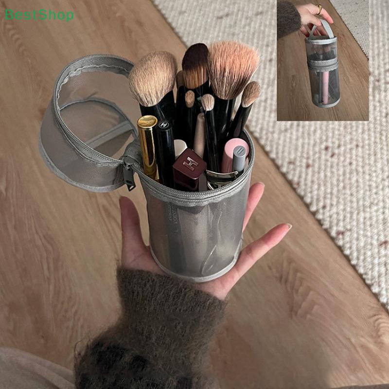 Multifunctional Mesh Pencil Case,Large-capacity Detachable Pen Holder And Makeup Brush Storage Bag,Student Stationery Bag