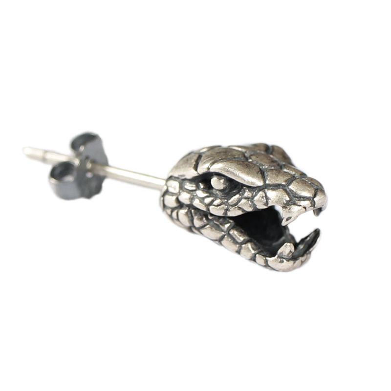 Retro Personalized Venomous Snake Stud Earrings Trendy Men's and Women's 3D Earrings Unique Simple Fashion Cute Ear Jewelry