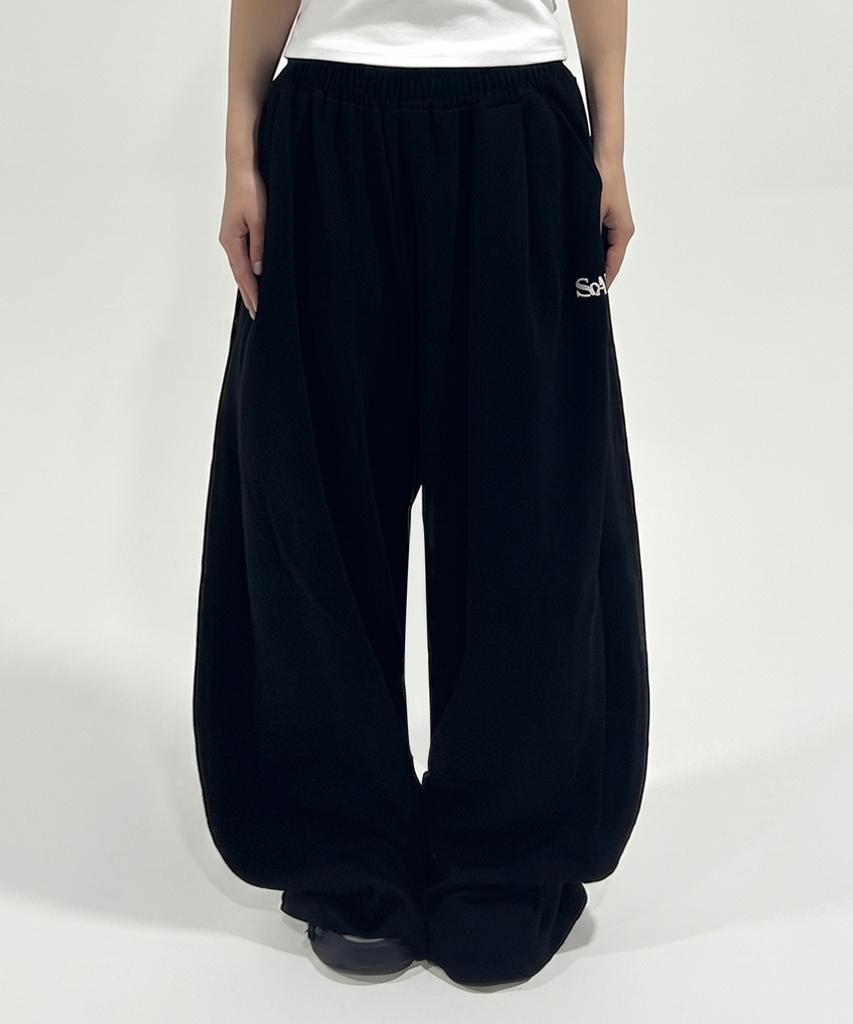 FUZZY SCAN Signature Curved Balloon Pants Black