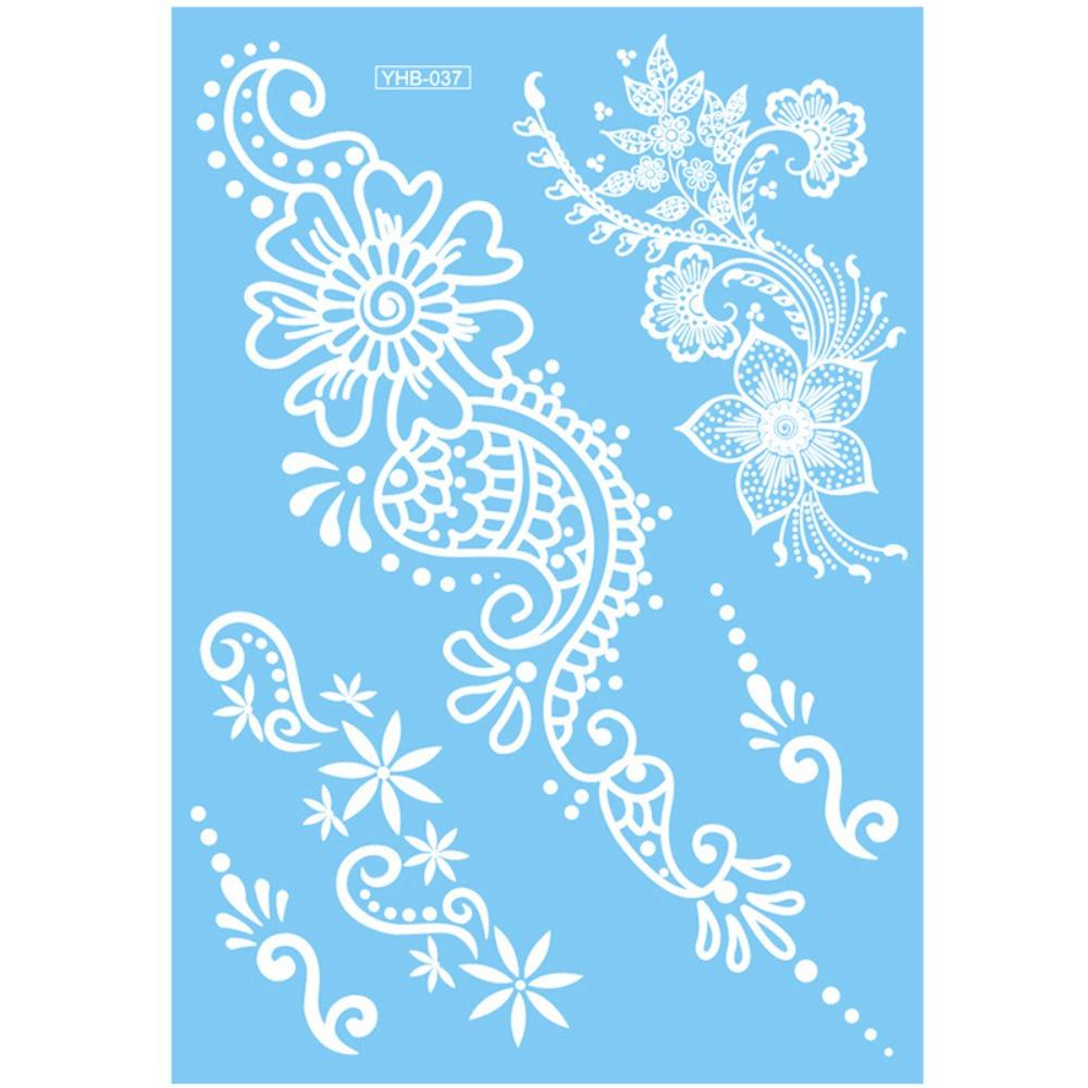 Lace Flower White Tattoo Stickers Long-lasting Butterfly Tattoo Stickers Women Men