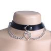 Kette Liebesherz Choker Halskette mit Herzanhänger - Lederhalsband Zubehör