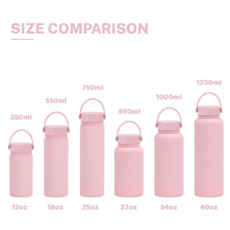 350ml Stainless Steel Vacuum Insulated Sports Water Bottle With Carry Loop 316 Inner Liner Leakproof Flip Cap