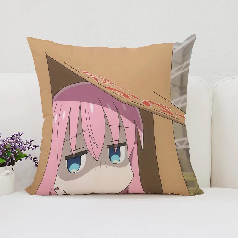 40x40cm B-Bocchi the Rock  Reversible Printed Pillow Covers Sofa Cushion Covers Chair Lumbar Cushion Bed Sleeping Pillow