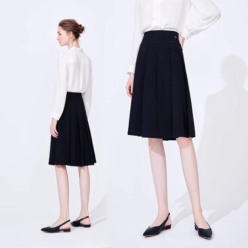 Navigare Women's A-Line High-Waist Pleated Midi Skirt