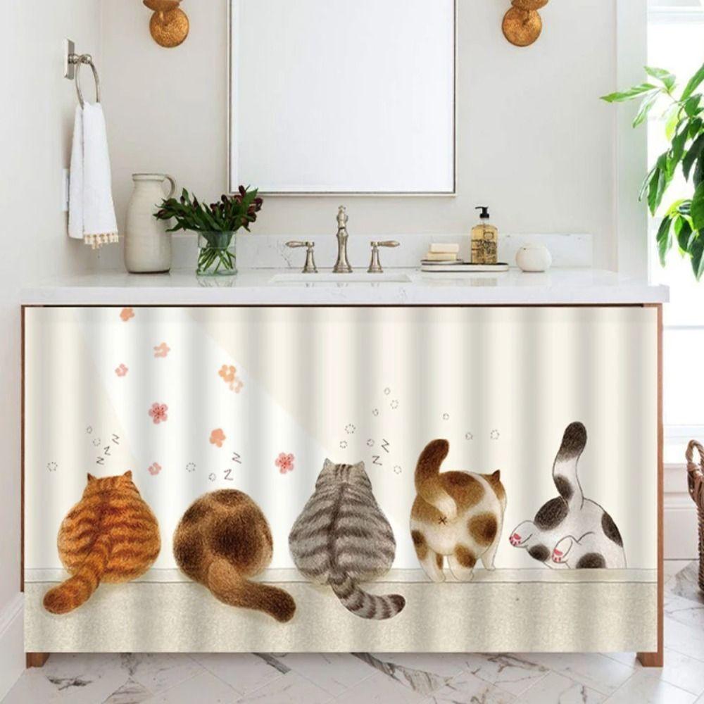Dustproof Kitchen Curtains Cartoon Wardrobe Home Dust Cover Cabinet Curtain  Home Decoration