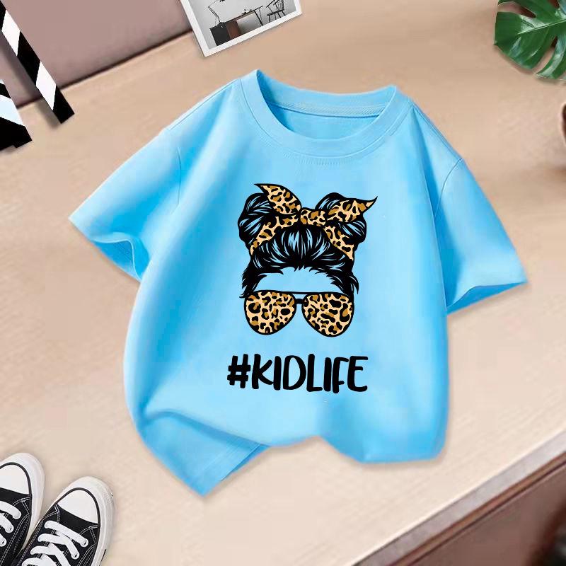 Unisex Summer 2024 Kids' Cotton T-Shirt – Fashionable Short-Sleeve Round Neck for Boys and Girls