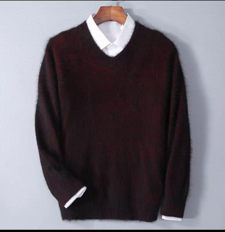 Men's Luxury Cashmere Knit V-Neck Sweater - Autumn/Winter Collection