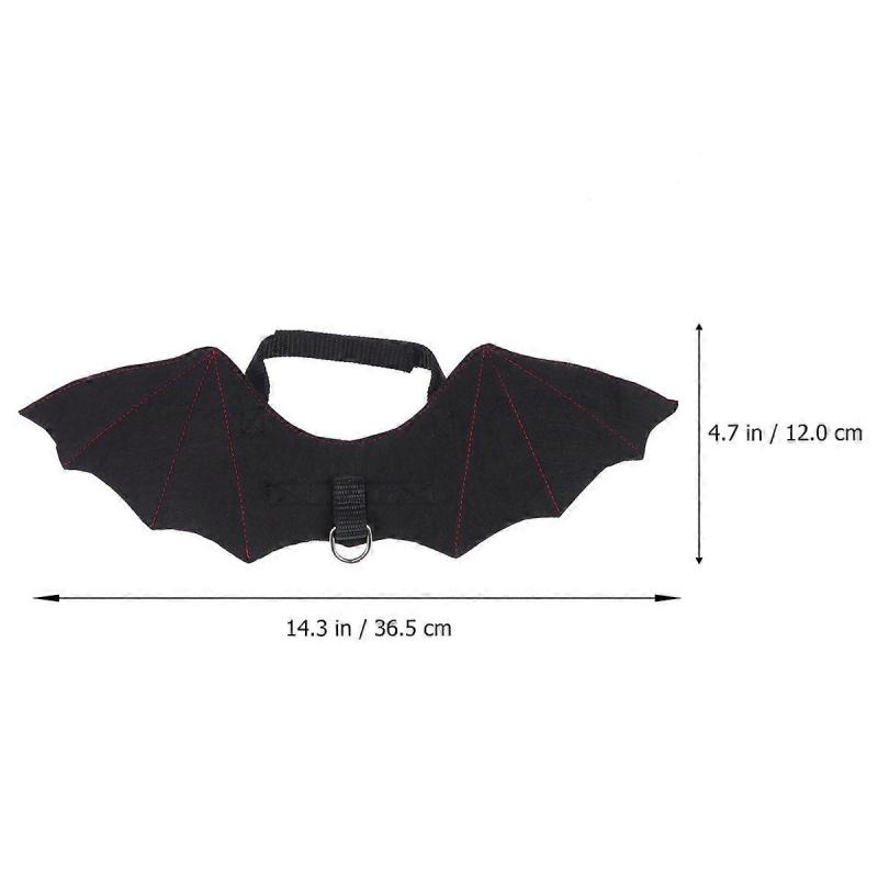 Halloween Pet Clothes Black Bat Wings Costume for Dogs 3Pcs Set