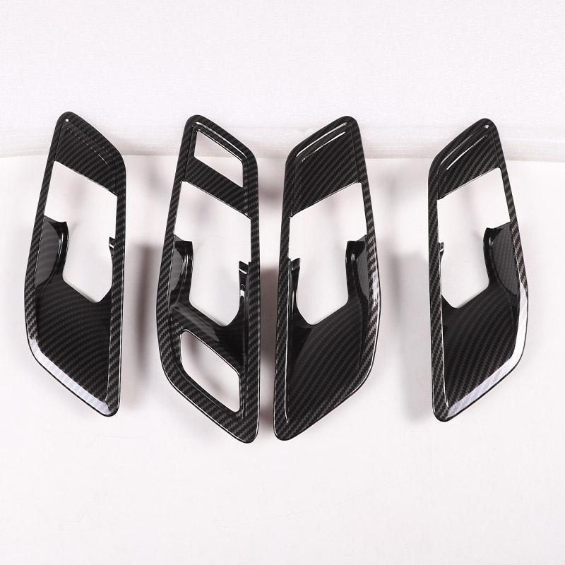 

For BMW 1 Series 2 Series F40 F44 2020-2026 ABS Carbon Fiber/Black Inner Door Handle Frame Decoration Cover Trim Car Accessories