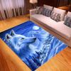 3D Wolf King Print Carpet Living Room Bedroom Cat Door Mat Porch Kitchen Bathroom Animal Room Decoration Carpet Crawling Mats