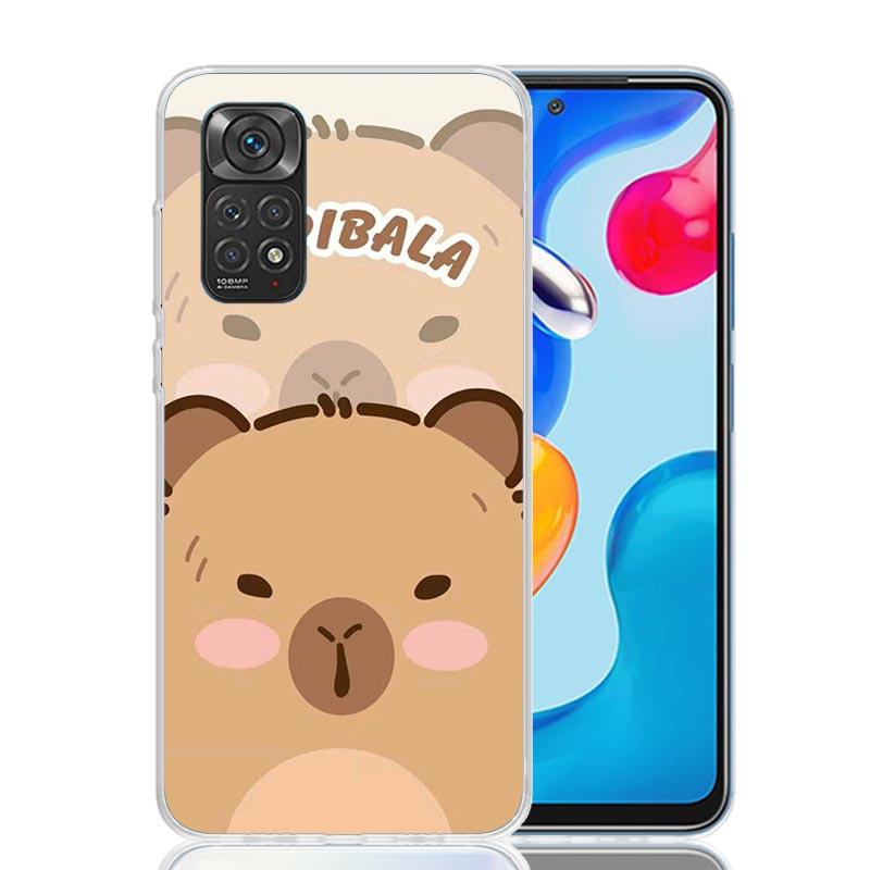 Funny Capybara Cartoon Animal Phone Case For Xiaomi Redmi Note 13 14 15 Pro Plus 12S 12 14S 11S 11E 10 10S 11 11T 5G 4G Cover Co