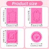 4Pcs Silicone Frame Molds for Chocolate Photo Frame Molds for Crafts Pink Air Dry Clay Molds Silicone Mold for Clay Cupcake Topper Chocolate Candy