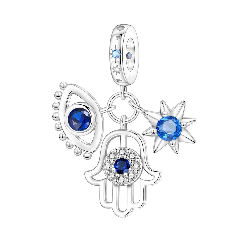 Winter Snowflake Copper Silver Plated Bracelet Pendants Colorful Zircon Necklace Charms Beads DIY Jewelry Accessories for Party