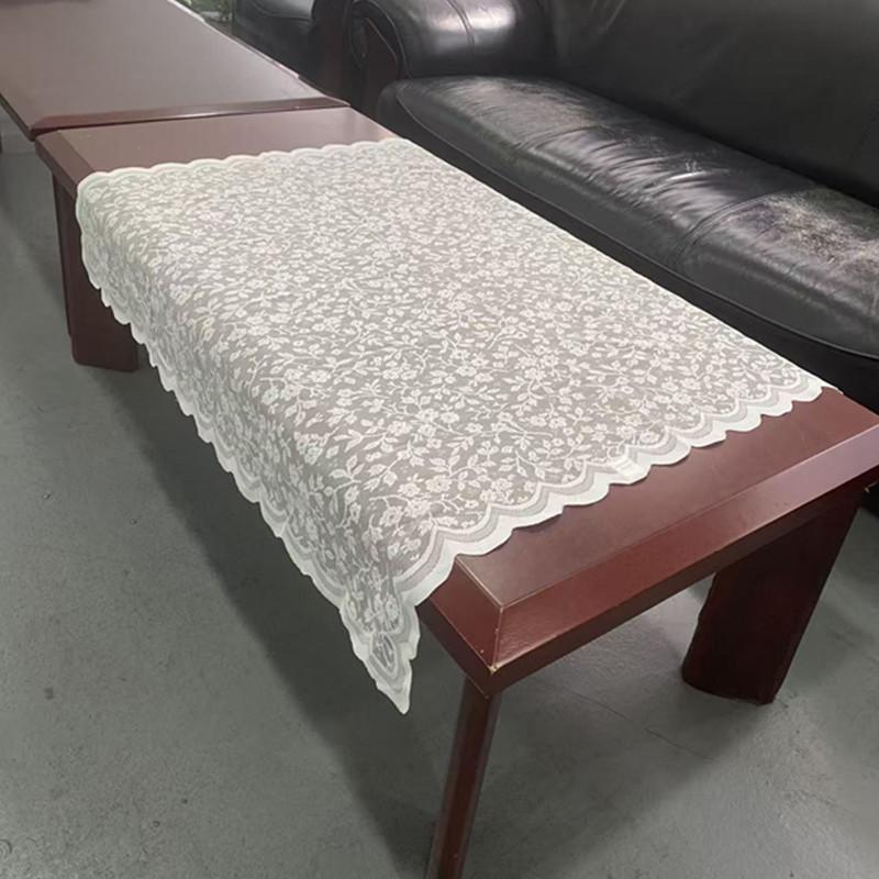 White Lace Tablecloth Vintage Embroidered Reception Table Cloth Decor Party Table Mat Rustic Wedding cover