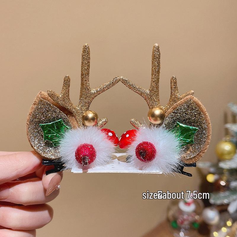 Mori Style Reindeer Antler Ears Christmas Hair Clip - Cute Kids' Hairpin Accessory