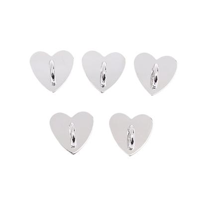 5 pezzi di metallo a forma di cuore porta ciondolo per telefono anello per dito per telefono a forma di cuore / ganci autoadesivi per supporto posteriore per telefono cellulare