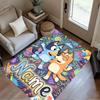 Bluey's Bubble Adventure Customize Your Name Floor Rug Office Rug Perfect for Playrooms Living Rooms Study room Balcony Antislip Carpet