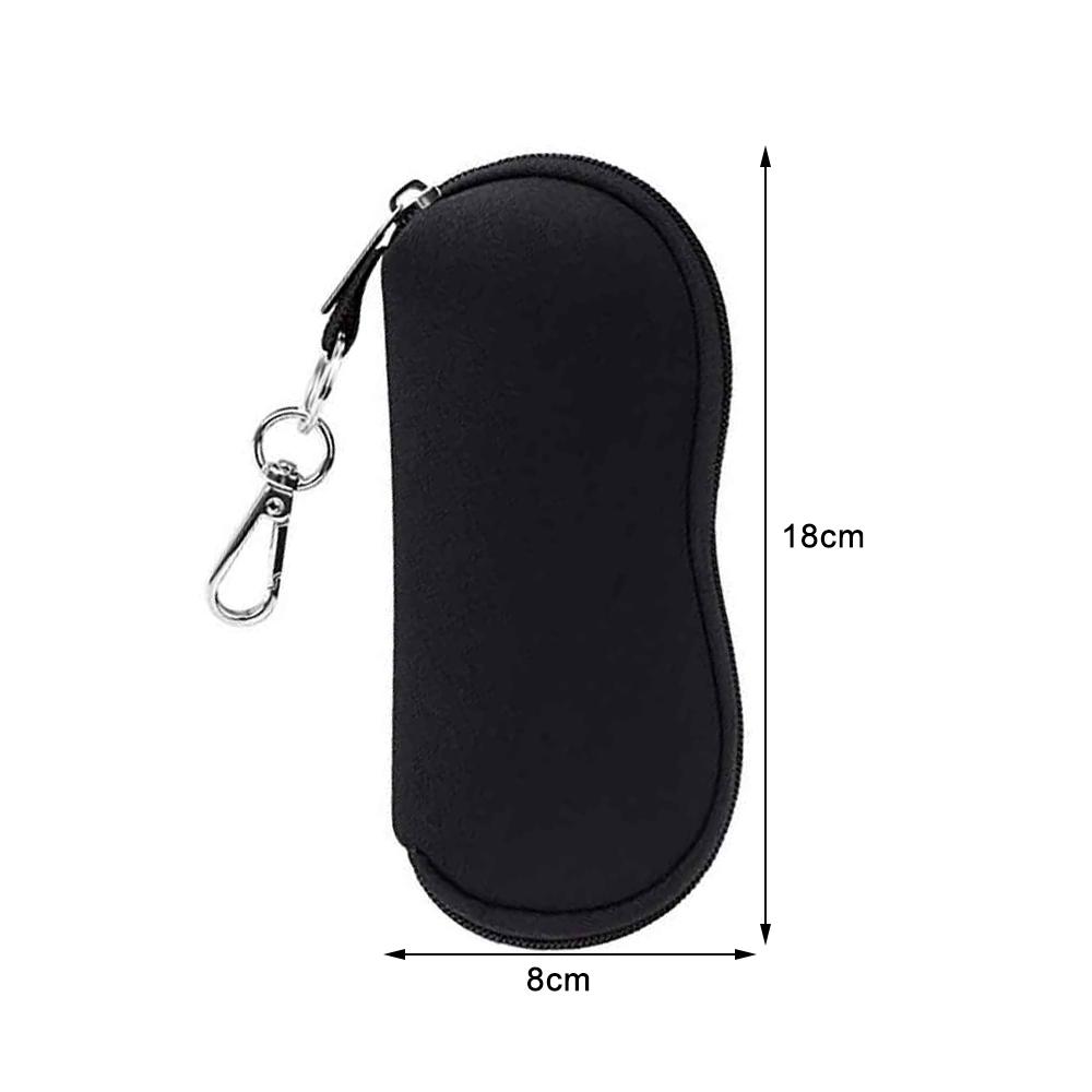 KLASSNUM Neoprene Glasses Case Men Sunglasses Bag Soft Portable Reading Glasses Pouch Kids Women Travel with Metal Clip Zipper