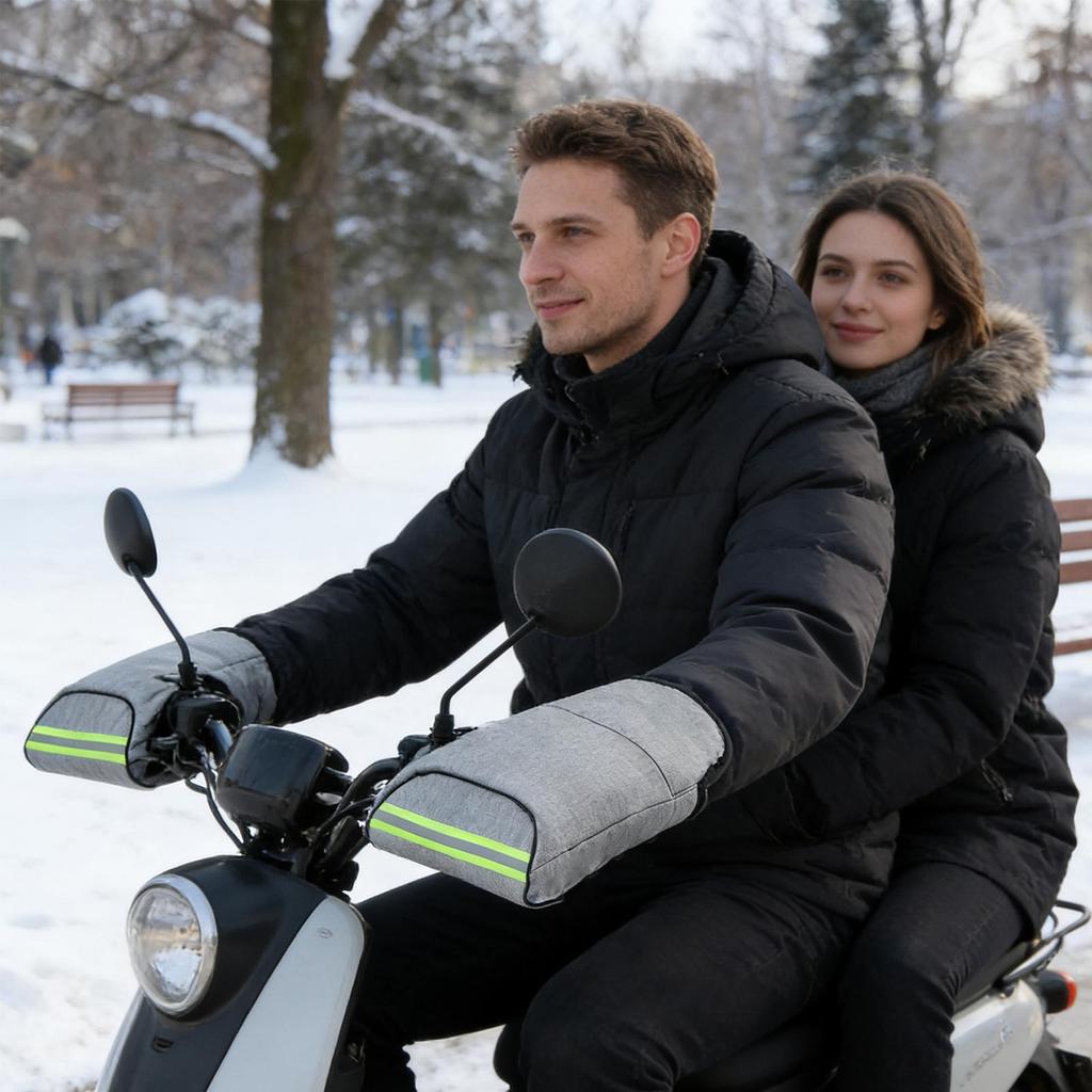 Motorcycle Handlebar Muffs Windproof & Water Resistant Hand Covers Keep Hands Warm & Dry for Winter Ridding & Long Rides