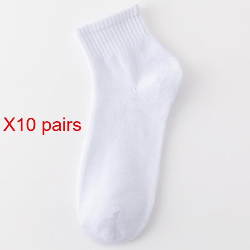 Férfi Őszi Alkalmi Férfi Lélegző Sport Rövid Zokni Egyszínű Zoknik Fekete Fehér Üzleti Pamut Zokni Férfiaknak