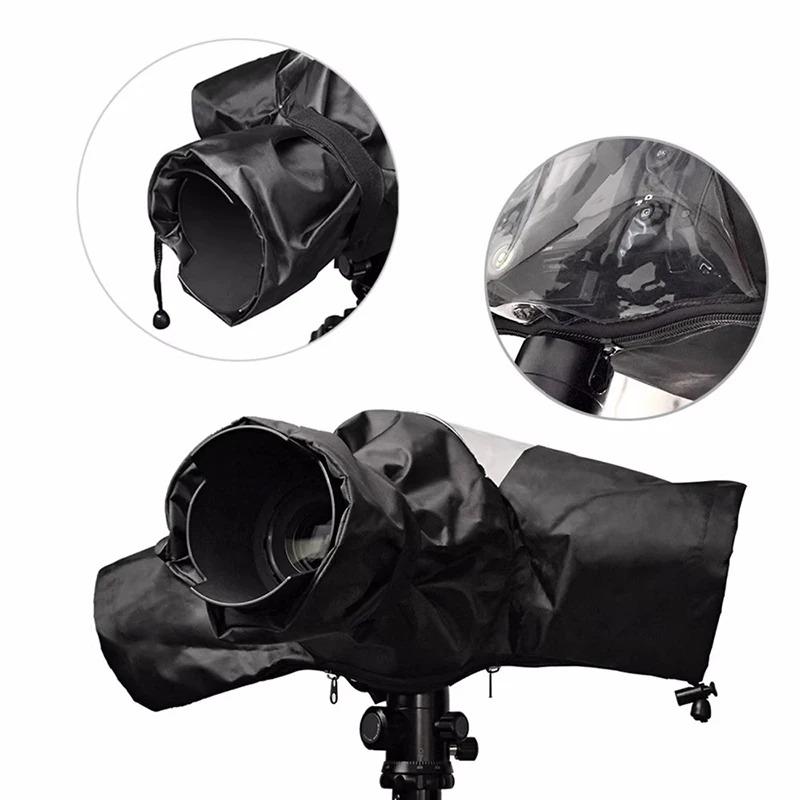 Waterproof Dslr Camera Cover, Dustproof Rain Poncho For Mid-long Lens, All-weather Sandproof Protector Photography Shooting Gear чёрный