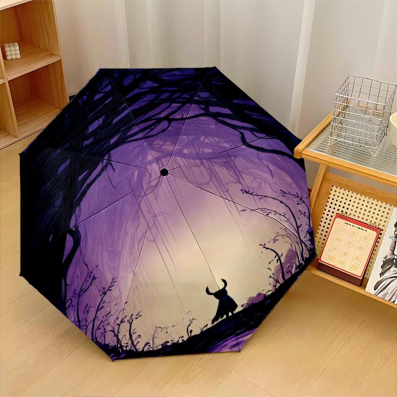Hollow Knight Windproof Auto 8 Rib Folding Umbrella Portable Outdoor Parasol