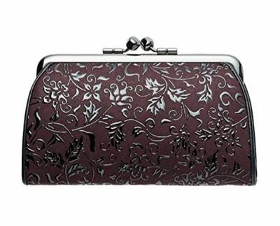 Genuine Leather Parent and Child Purse Coin Purse Background X Black Arabesque Genuine Gamaguchi Wallet Coin Case Ladies Leather Gift Respect for the