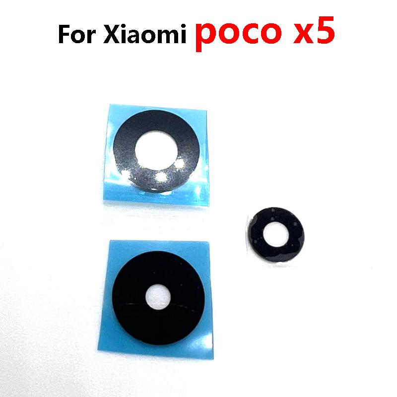 

100PCS Rear Back Camera Glass Lens Cover For Xiaomi Poco X4 X5 F4 GT 5G M4 F5 M5 M5S Pro With Ahesive Sticker Replacement Parts Poco X4 Pro 5G