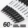 Cloudriver Black Permanent Markers Fine Tip, 60 Packs Permanent Markers Bulk, Quick Drying & Fade Resistant, Permanent Marker Set Works On