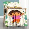 Dora Explorer Customize Text Blanket Throw Customizable Blanket Soft & Cozy Versatile for Bed Seaside Office Chair Nap Ideal for All Seasons