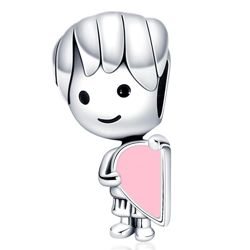 925 Silver Cute Cartoon Characters Boys and Girls Charms Beads Fit Qikaola 925 Bracelets Fine DIY Jewelry Gifts Making