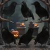 1-5 SZTUK Halloween Symulacja Czarny Pierzasty Model Wrony Realistyczna Ozdoba Kruka Straszne Rekwizyty Dekoracyjne na Imprezę w Nawiedzonym Domu