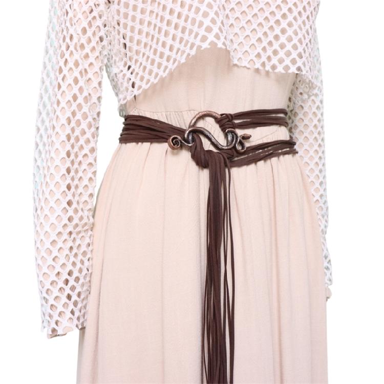 Vikinges Trolles Crosses Belt Long Rope Rings Knotted Belt Norses Witch Waist Belt Medieval Long Rope Belt for Cosplay