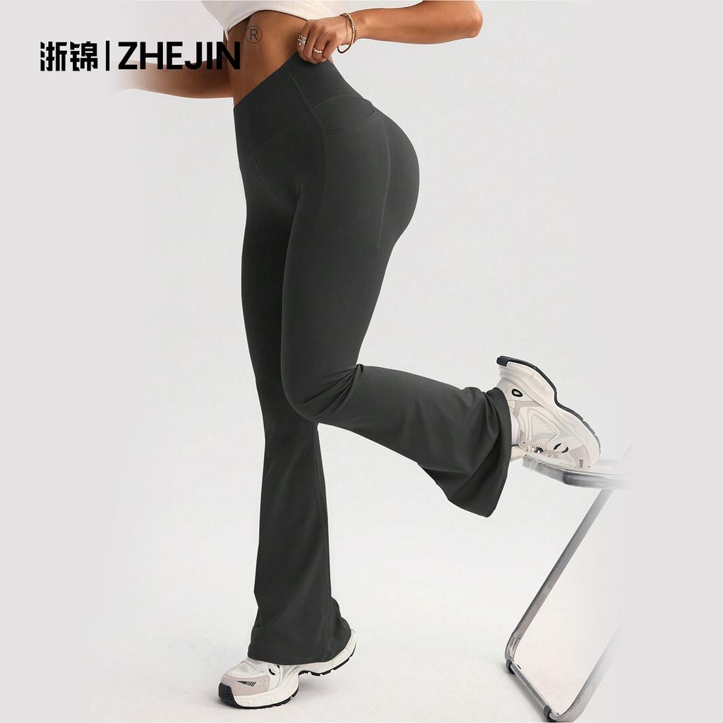 Peach Flared Pants Fitness Pants Women's Wide-leg High-waisted Yoga Pants Spring and Summer Micro-pull Women's Outer Wear