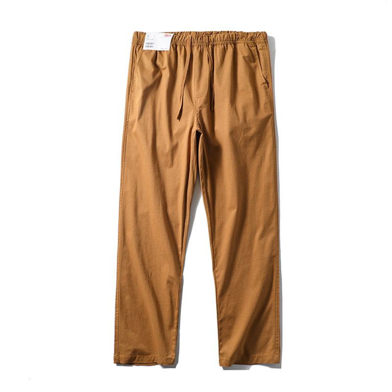 Japanese Style Pure Cotton Casual Pants Men's Spring and Autumn Easiest for Match Straight-Leg Ankle-Length Pants Export Export Men's Cotton Pants