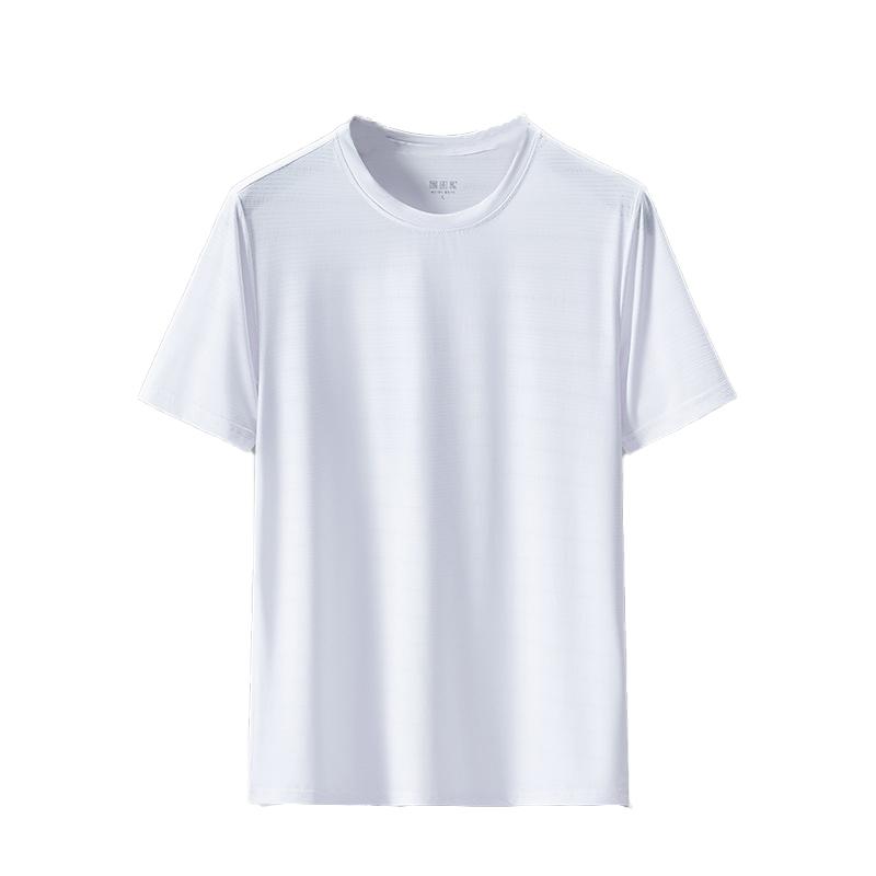 (L-5XL)Quick Dry Sports T-Shirt Men Summer New Fitness Tops Ice Silk Mesh Breathable Gym Running Hiking Short-Sleeved Tee Shirt