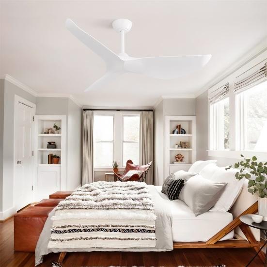 Ventilateur de Plafond 38 Pouces sans Lumière, Ventilateurs de Plafond Modernes Intérieur Extérieur avec Moteur à Courant Continu Télécommande pour Chambre, Salon