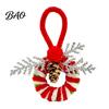 Indoor Xmas Window Decorations Handmade Pipe Cleaner Christmas Ornament, Finished Chenille Stems Wreath Crafts Charming Gift Packaging with Pinecones