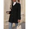 Women's Notched Lapel Wool Blend Coat, Slim Fit Belted Waist Trench with Thermal Lining, Elegant Office Chic Overcoat for Commute With Pockets