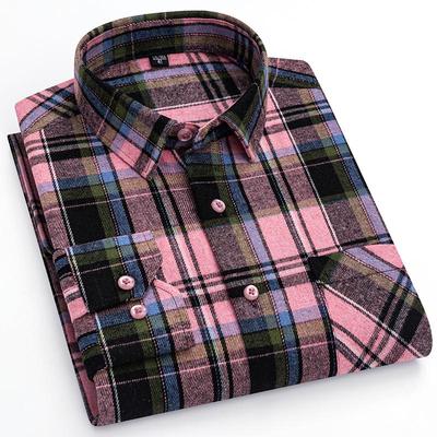 Męskie koszule flanelowe bawełniane w kratę z długim rękawem codzienne vintage odzież męska zimowe codzienne duży rozmiar biznesowe eleganckie koszule