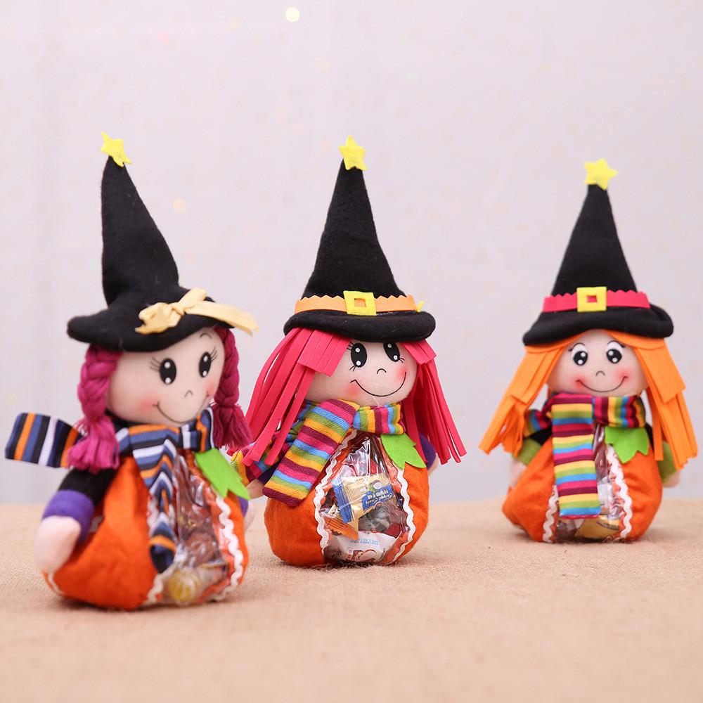 Festive Halloween Pumpkin Candy Gift Bags Transparent Fabric Bags For Children Party Decorations