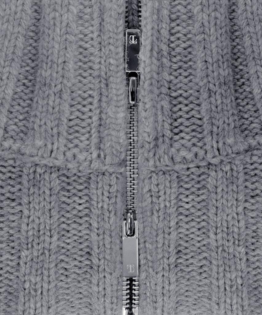 Teulimingbeodeu High-Neck Bolero Knit Zip-Up [ Gray ]